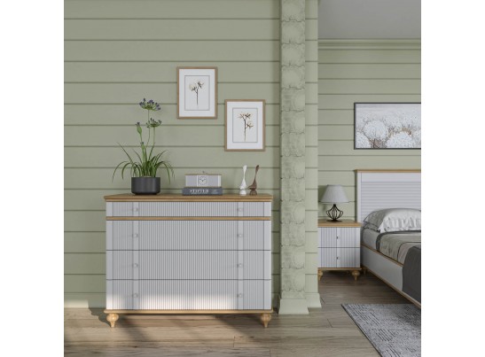 Комод "Рандеву" 04 (белый, серый) в Кургане