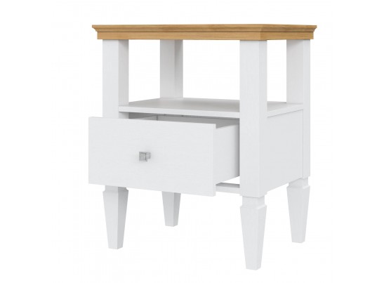 2.1.2 Тумба прикроватная "Ольса" 01 (белый лак/антик 24) в Кургане