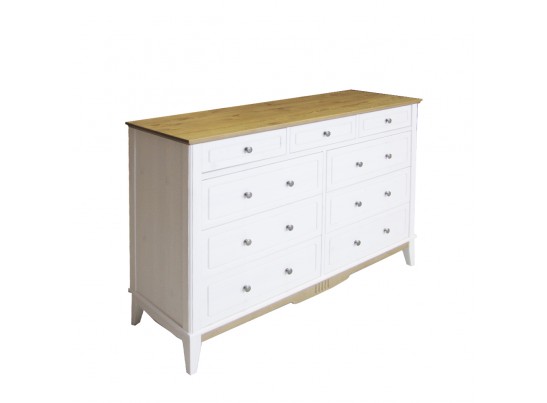 Комод с ящиками из дерева 036 белый воск/антик 24