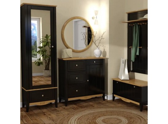 Комод 113 для прихожей Пенни блэк/антик 24