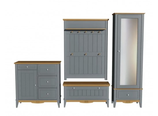 Комод 113 для прихожей Пенни серый 7046/антик 24