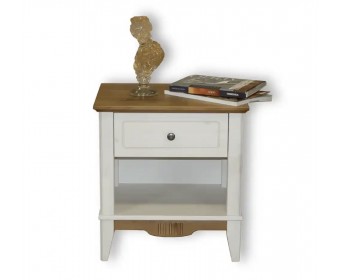 Тумба прикроватная Пенни белый воск/антик 24