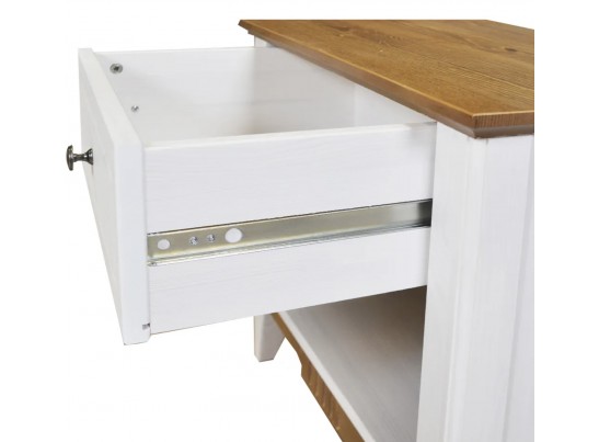 Тумба прикроватная Пенни белый воск/антик 24