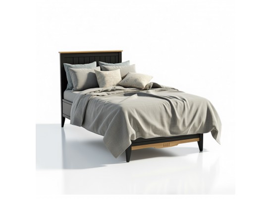 Кровать односпальная 90х200 Пенни черный сапфир/антик 24