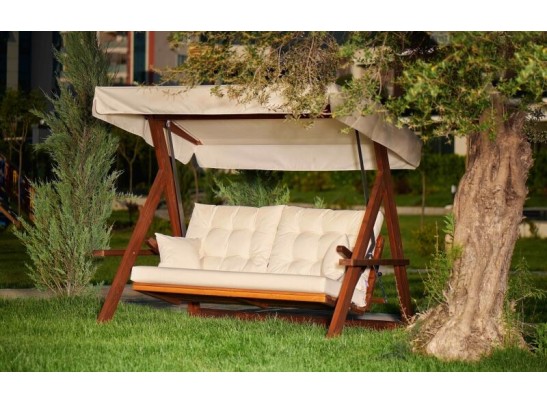 Качели Lyon с бежевыми подушками в Кургане