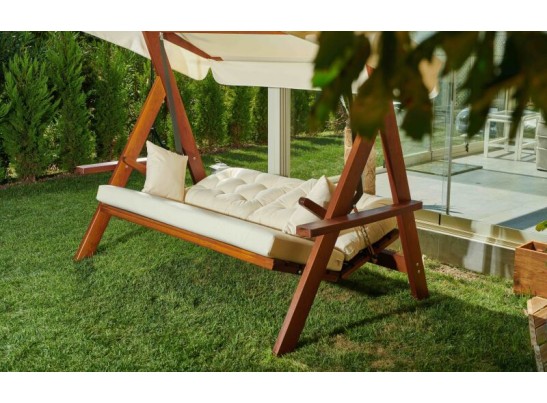 Качели Lyon с бежевыми подушками в Кургане