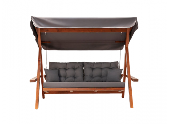 Деревянные качели Lyon с серыми подушками в Кургане