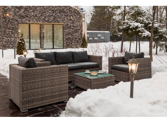 Лаунж-зона KARL с трёхместным диваном (серая) в Кургане