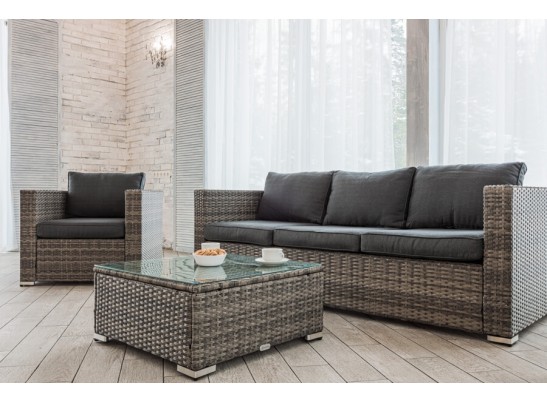 Лаунж-зона KARL с трёхместным диваном (серая) в Кургане