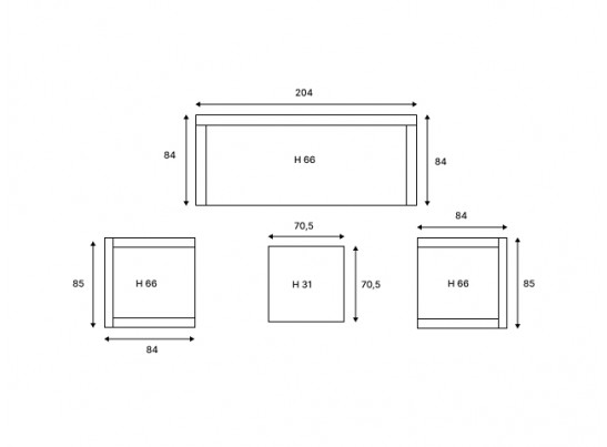 Лаунж-зона KARL с трёхместным диваном (серая) в Кургане