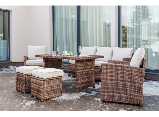 Комплект мебели ZOYA из искусственного ротанга (коричневый) в Кургане
