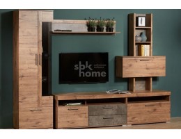 Гостиная Денвер (2800*450*2020) возможный вариант комплектации, дуб