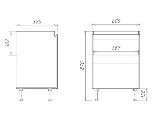 Стол под мойку "Женева" 60 белый