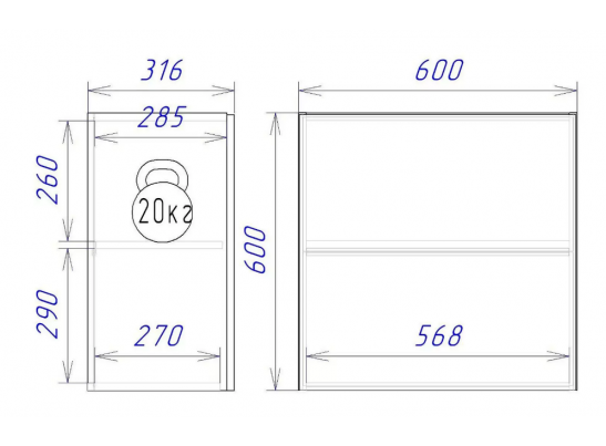 Навесной шкаф "Женева" 60
