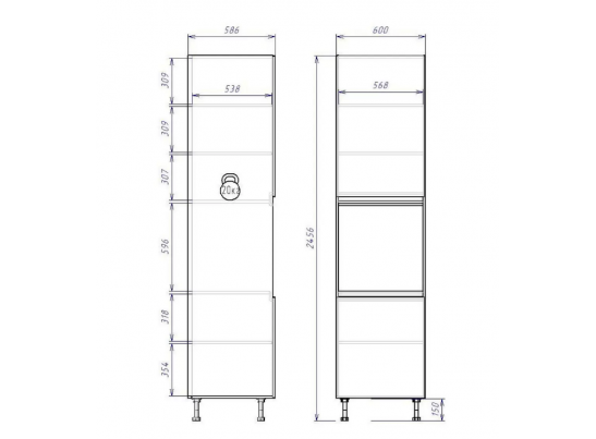Пенал под встраиваемую технику "Женева" зеленый