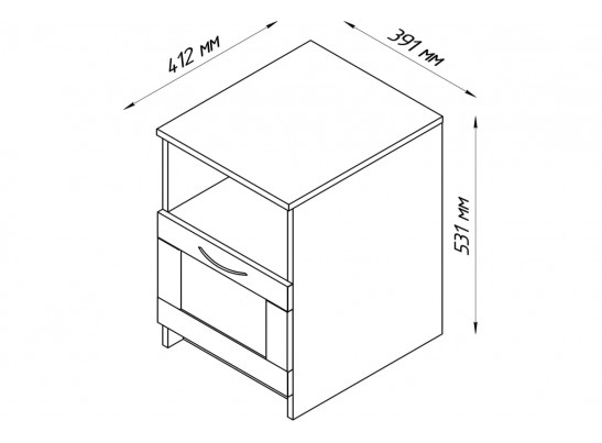 Прикроватная тумба СИРИУС 1 2.02.03.010.1 в Кургане