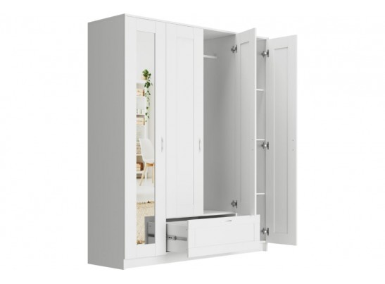 Шкаф 4 двери и 1 ящик с зеркалами СИРИУС 4 2.02.01.041.1 в Кургане