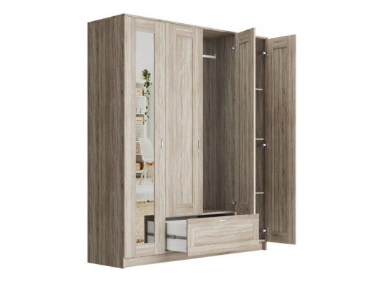 Шкаф 4 двери и 1 ящик с зеркалами СИРИУС 4 2.02.01.041.1 в Кургане