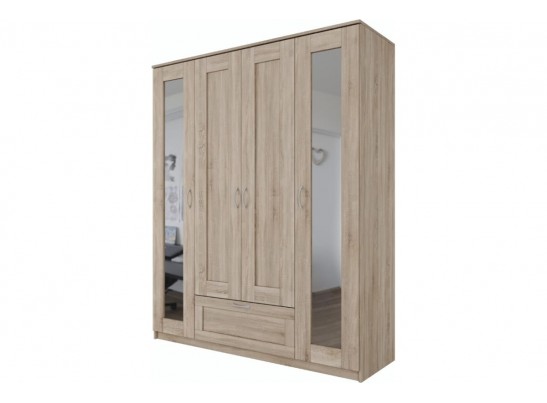 Шкаф Шведский Стандарт 4 двери и 1 ящик с зеркалами СИРИУС 4 2.02.01.042.1 в Кургане
