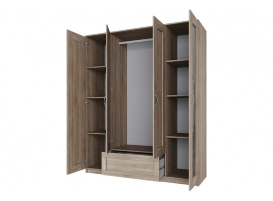 Шкаф Шведский Стандарт 4 двери и 1 ящик с зеркалами СИРИУС 4 2.02.01.042.1 в Кургане