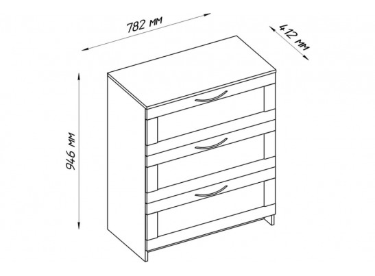 Комод СИРИУС 3 ящика 2.02.02.050.1 в Кургане