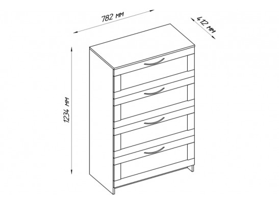 Комод СИРИУС 4 ящика 2.02.02.060.1 в Кургане
