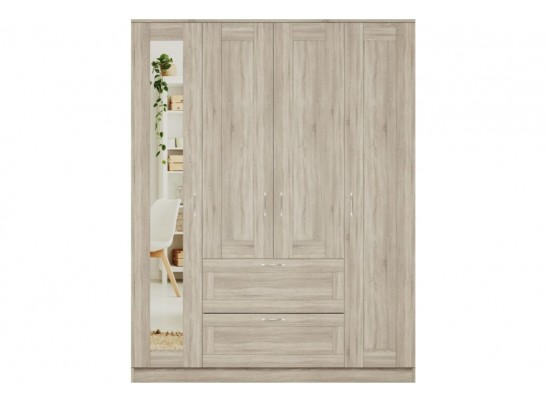 Шкаф 4 двери и 2 ящика с зеркалами СИРИУС 4 2.02.01.091.1 в Кургане