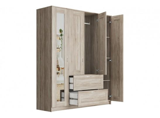 Шкаф 4 двери и 2 ящика с зеркалами СИРИУС 4 2.02.01.091.1 в Кургане