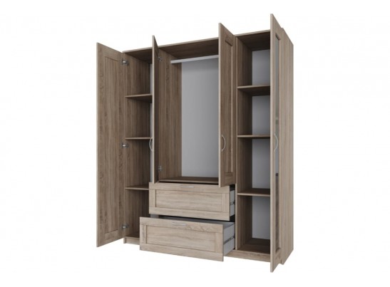 Шкаф 4 двери и 2 ящика с зеркалами СИРИУС 4 2.02.01.092.1 в Кургане