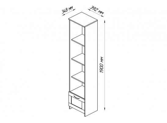 Стеллаж СИРИУС 1 ящик 2.02.07.130.1 в Кургане