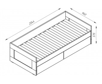 Кровать двуспальная раздвижная с ящиками СИРИУС