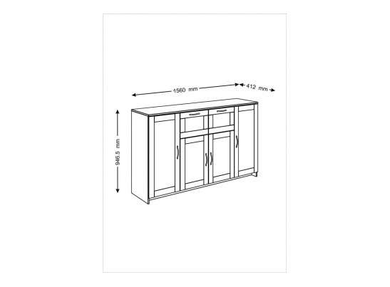 Тумба СИРИУС 4 двери и 2 ящика 2.02.03.300.1 в Кургане