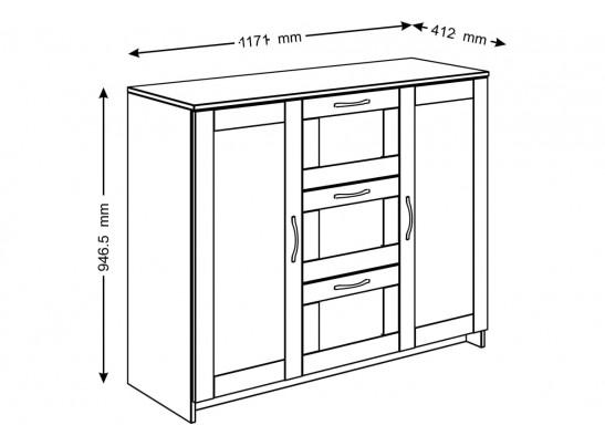 Тумба СИРИУС 2 двери и 3 ящика 2.02.03.340.1 в Кургане