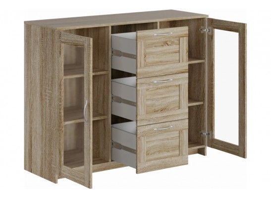 Тумба/комод СИРИУС 2 двери со стеклом и 3 ящика 2.02.03.380.1 в Кургане