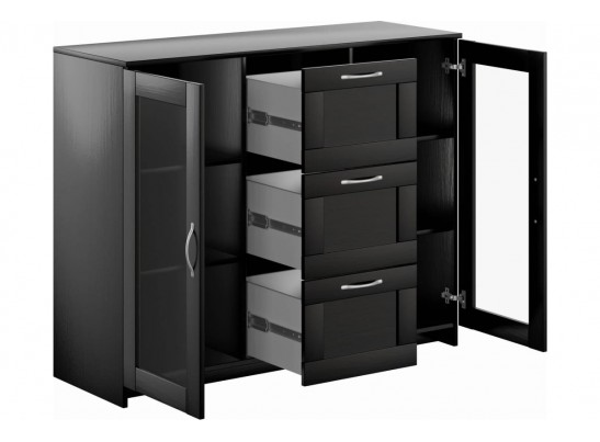 Тумба/комод СИРИУС 2 двери со стеклом и 3 ящика 2.02.03.380.1 в Кургане