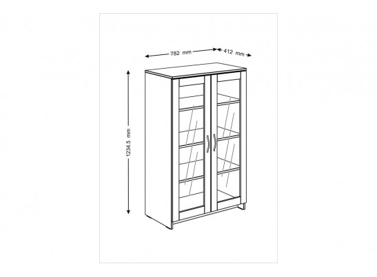 Тумба/комод СИРИУС 2 двери со стеклом 2.02.03.390.1 в Кургане