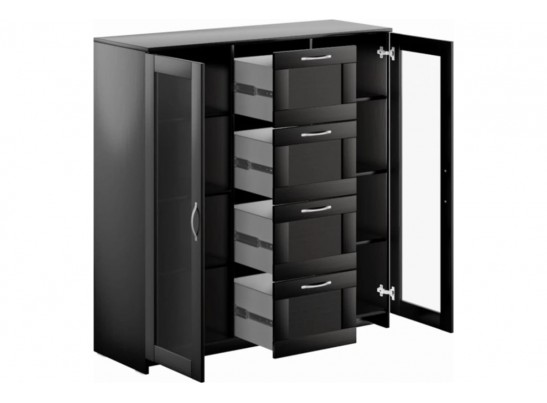 Тумба/комод СИРИУС 2 двери со стеклом и 4 ящика 2.02.03.400.1 в Кургане