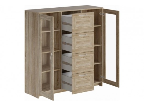 Тумба/комод СИРИУС 2 двери со стеклом и 4 ящика 2.02.03.400.1 в Кургане