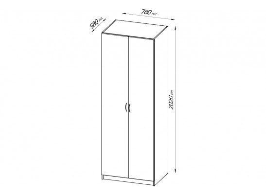 Шкаф ПЕГАС 2 двери 2.04.01.020.1 в Кургане