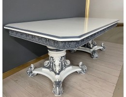 Стол прямоугольный Изабелла (белый, патина графит)