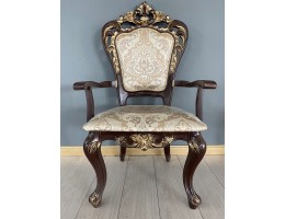 Стул Роза с подлокотниками (темный орех, патина золото)