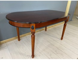 Стол овальный раскладной Азалия (орех с черной патиной, шпон)