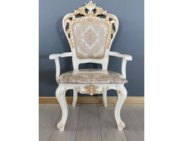 Стул с подлокотниками Роза (слоновая кость, патина золото)