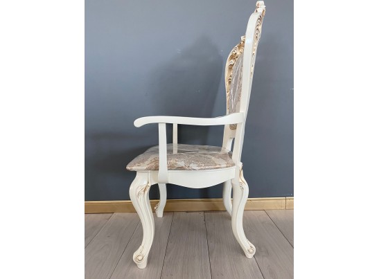 Стул с подлокотниками Роза (слоновая кость, патина золото)