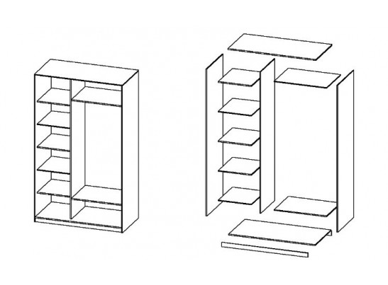 Шкаф-купе "Эстель" 120, венге