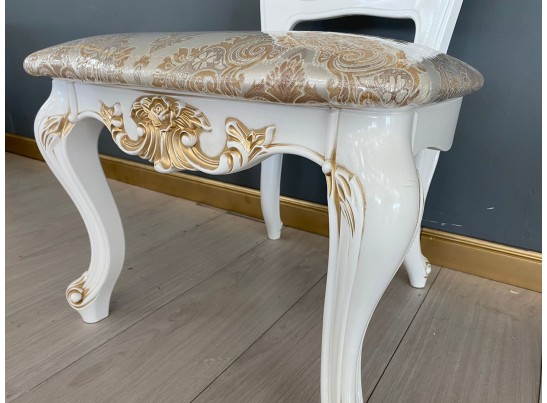 Стул Роза (белый, патина золото)