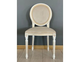 Стул Медальон (белый, патина золото)