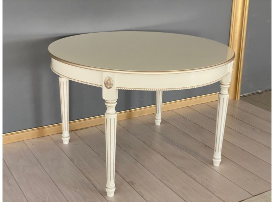 Стол круглый Азалия (слоновая кость, патина шампань)