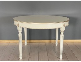 Стол круглый Азалия (слоновая кость, патина шампань)