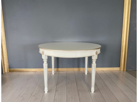 Стол круглый Азалия (слоновая кость, патина шампань)